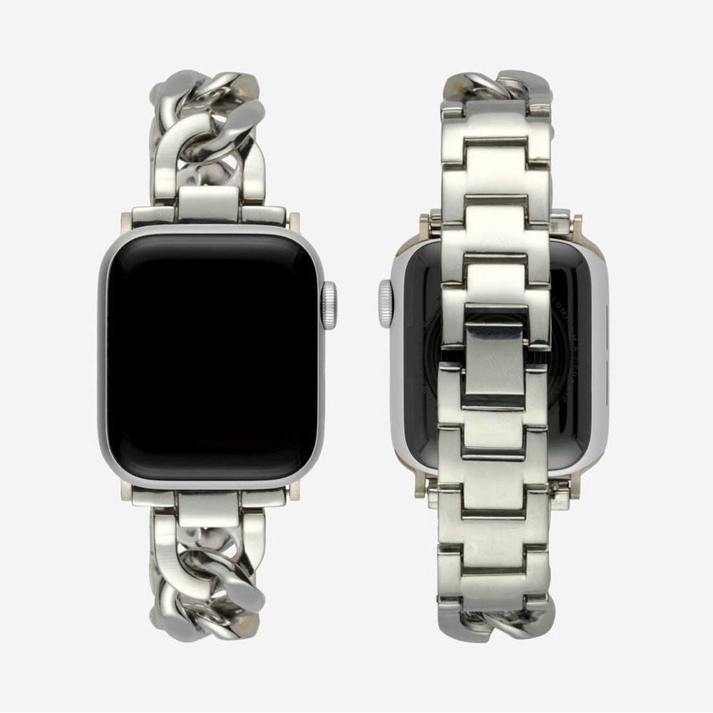 Apple watch strap 38mm 40mm 41mm cuban silver stainless PVD plated chain iwatch